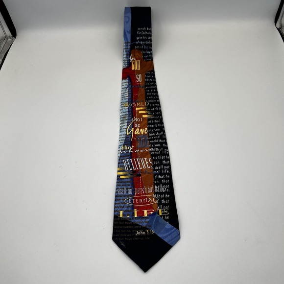 Steven Harris Other - Vintage Steven Harris Hand Made John 3:16 Neck Tie Religious Preacher Pastor